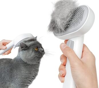 aumuca Cat Brush for Shedding and Grooming, Self Cleaning Slicker Brush for Short or Long Haired Cats, Pet Dog Hair Brush for Puppy Kitten Massage Removes Loose Undercoat, Mats, Tangled Hair, Shed Fur