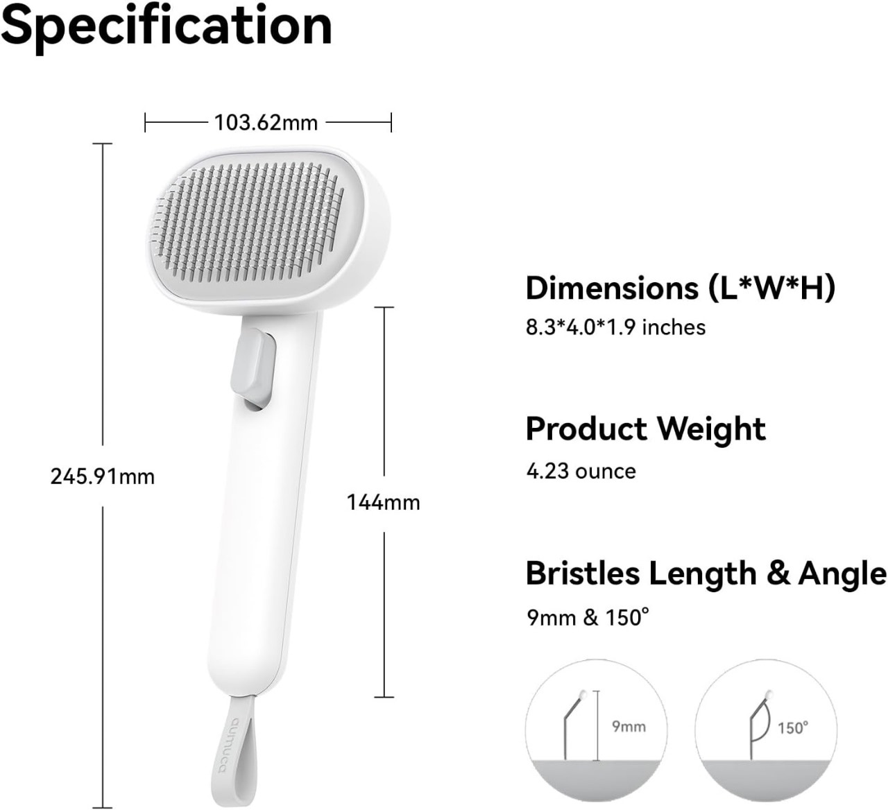 aumuca Cat Brush for Shedding and Grooming, Self Cleaning Slicker Brush for Short or Long Haired Cats, Pet Dog Hair Brush for Puppy Kitten Massage Removes Loose Undercoat, Mats, Tangled Hair, Shed Fur - Image 6